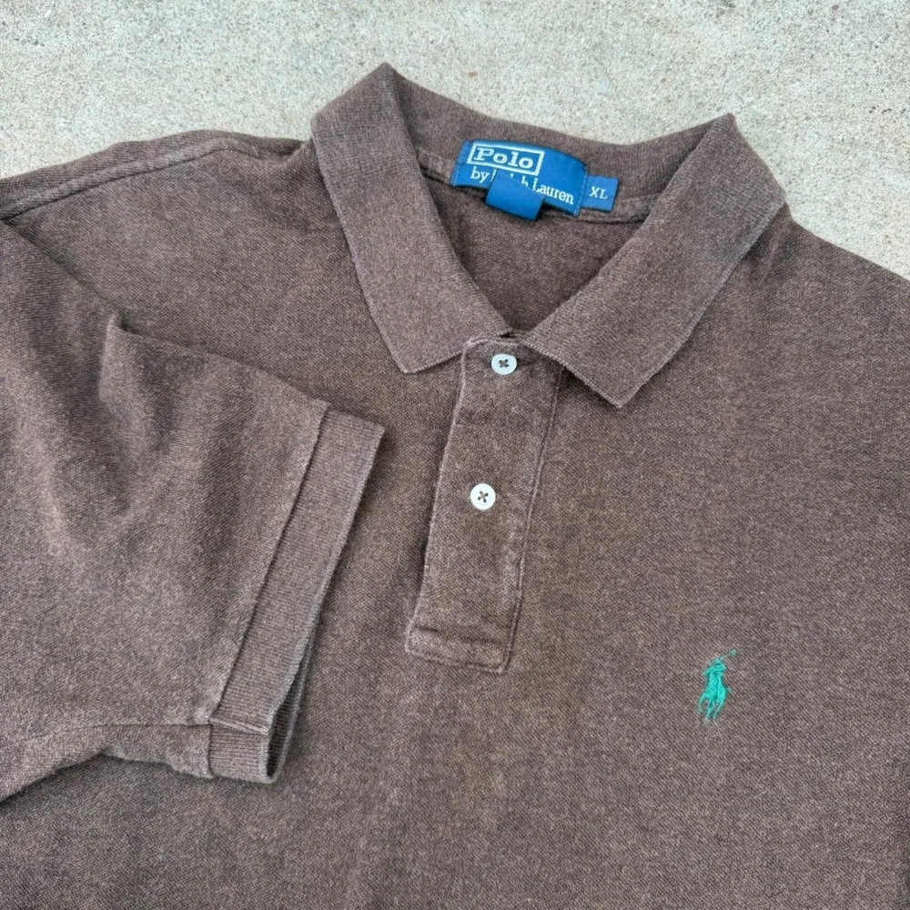 Polo Ralph Lauren Polo Mens XL Brown Cotton Pique Short Sleeve Pony Logo Classic